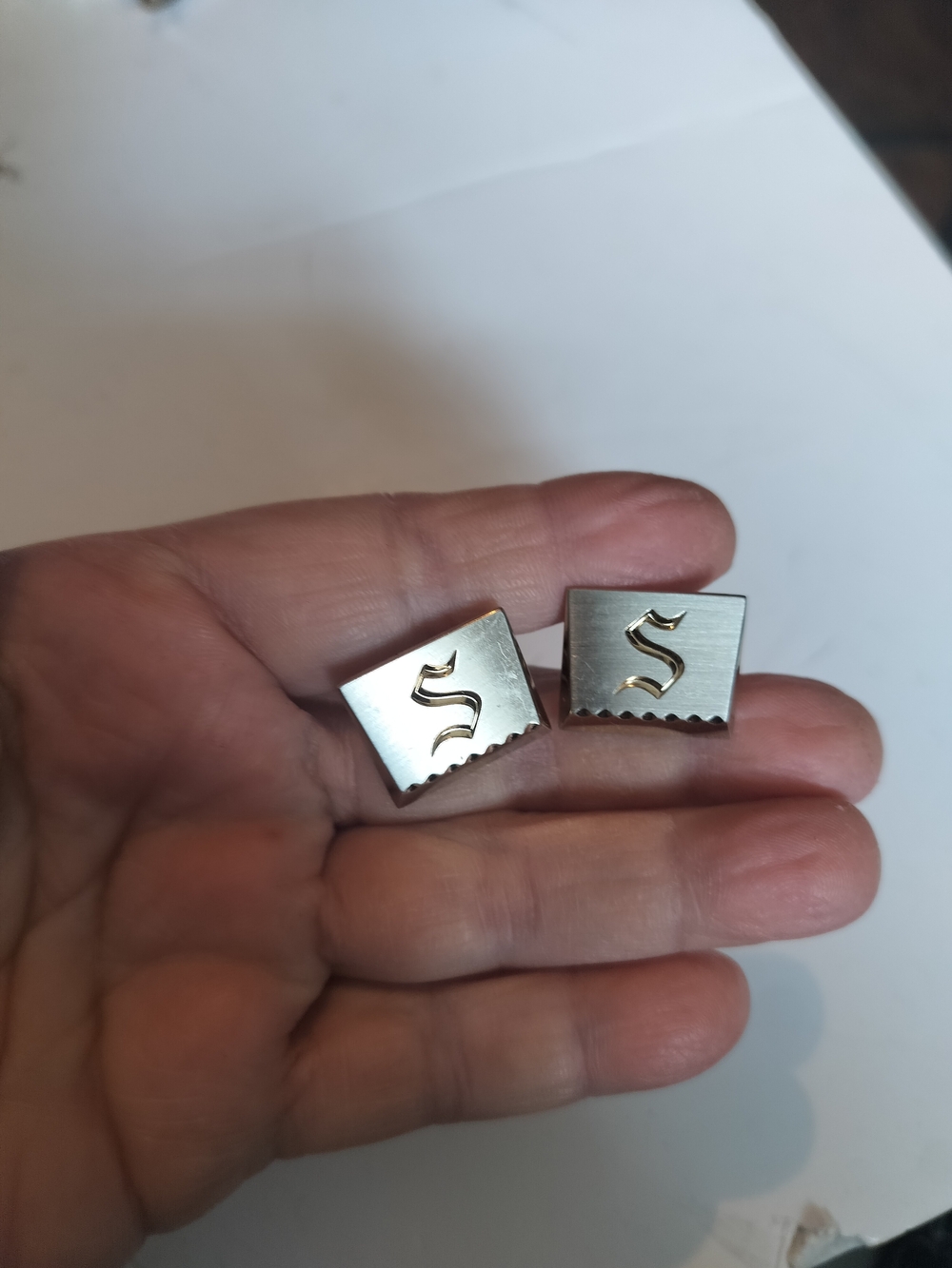 Gold-Tone 'S' Initial Cufflinks - Sleek Square Design